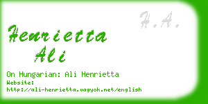 henrietta ali business card